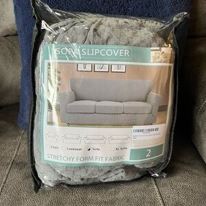 Elegant Gray Sofa Slipcover